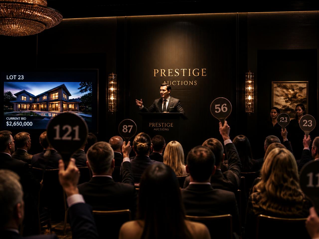 Registered bidders competing in a Sellers Reserve auction room
